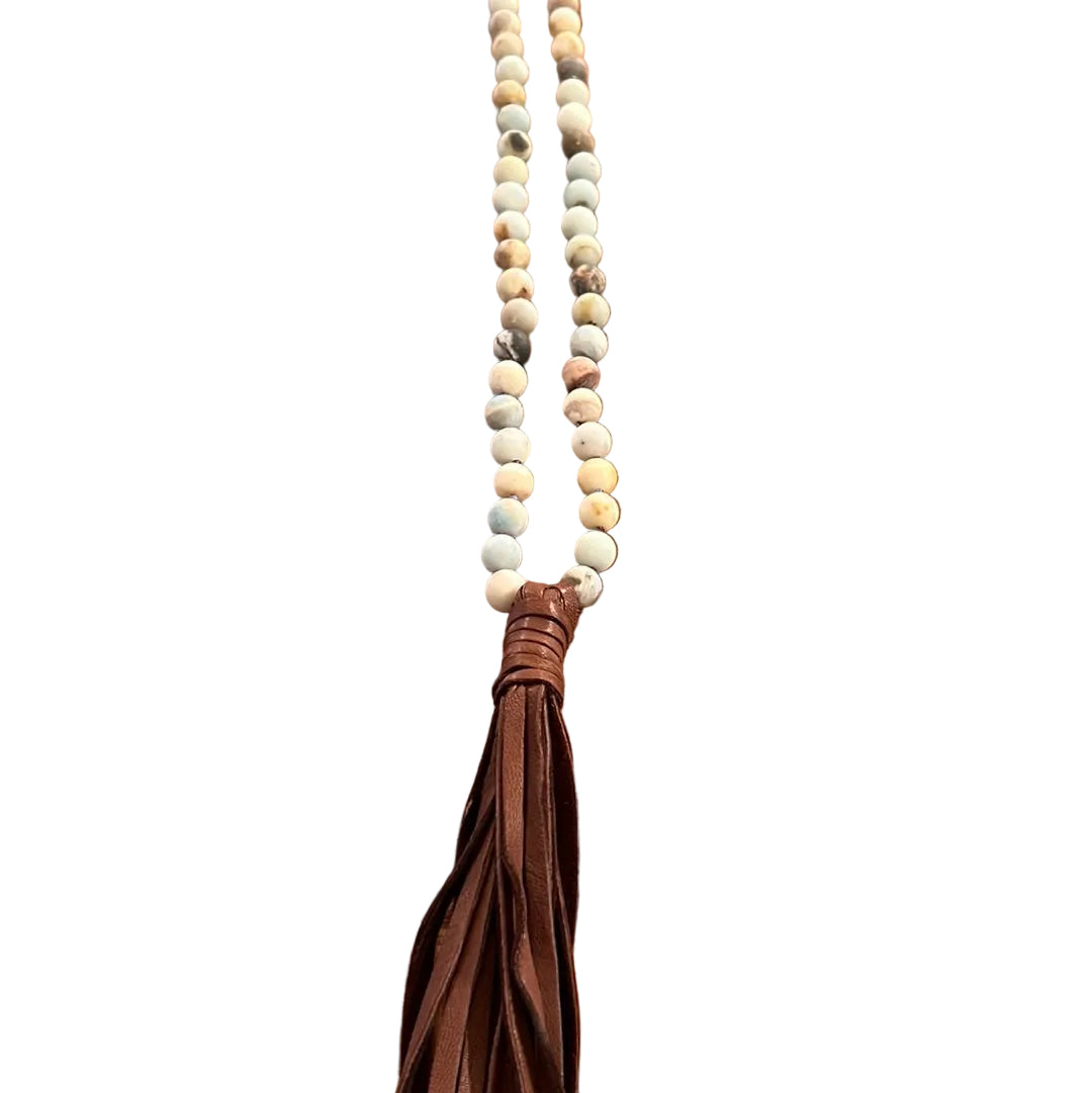 Amazonite Leather Necklace
