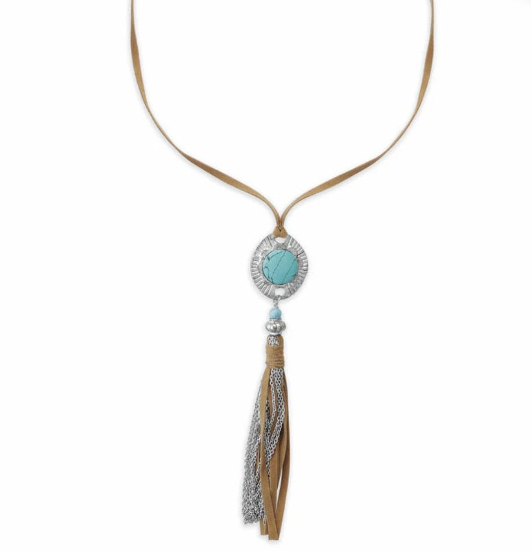 Blue Coin Necklace