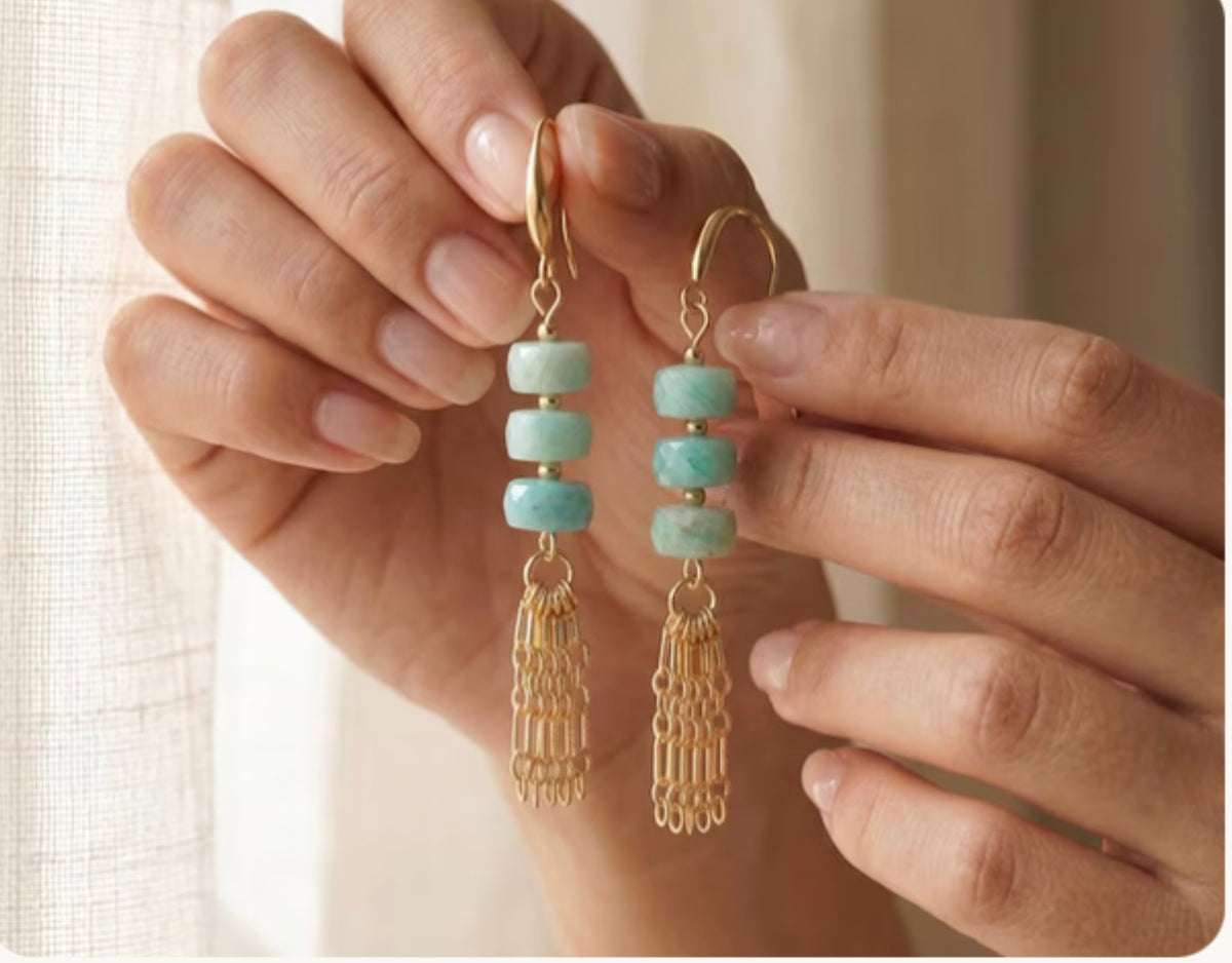 Aqua Amazonite Earrings