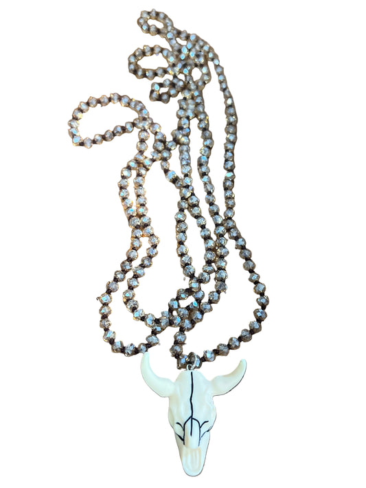 Steer on Crystals Necklace
