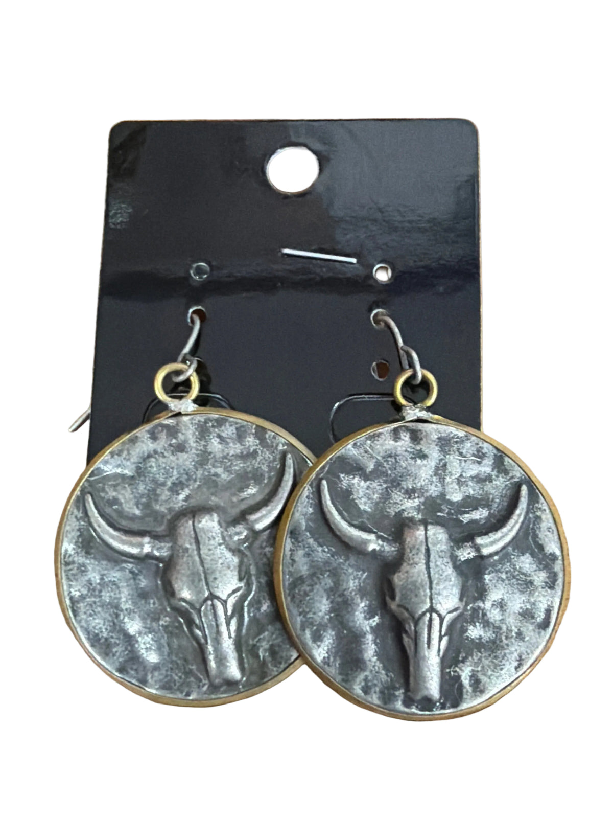 Hammered Steer Earrings