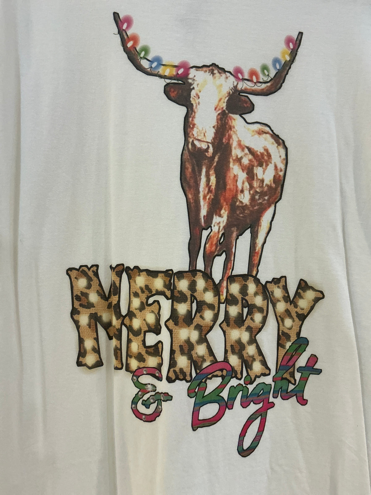 Merry and Bright Cow Tee