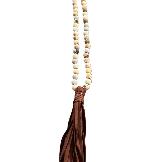 Amazonite Leather Necklace