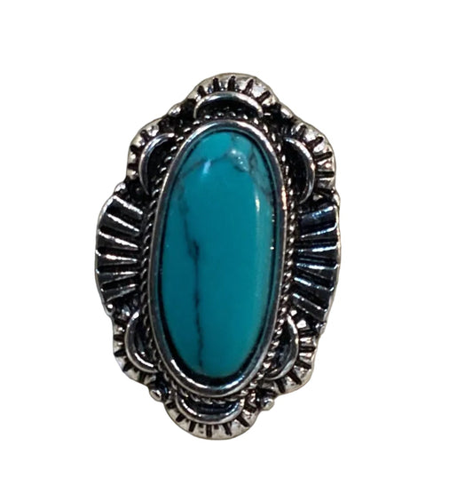 Oval Turq Ring