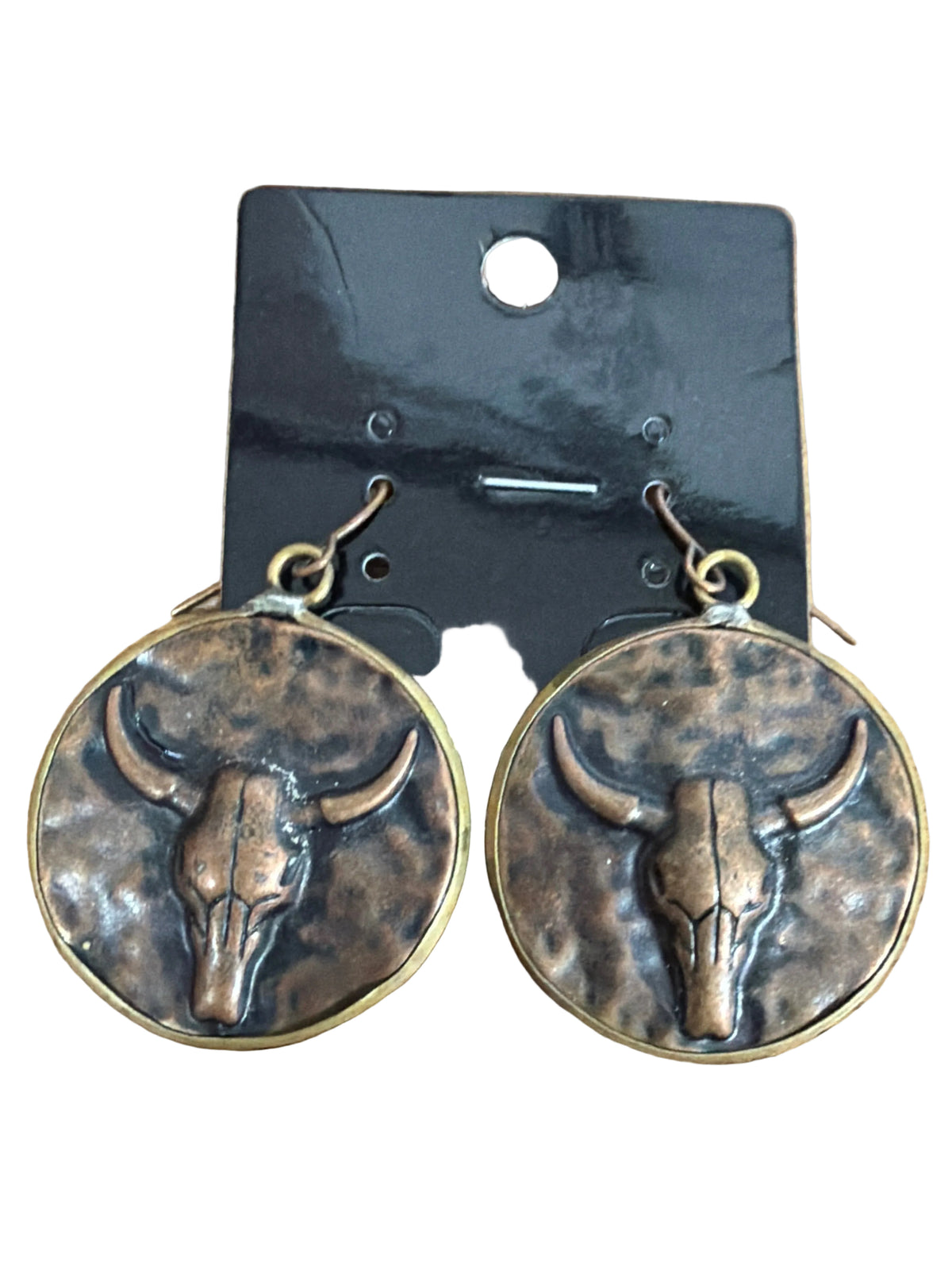 Hammered Steer Earrings