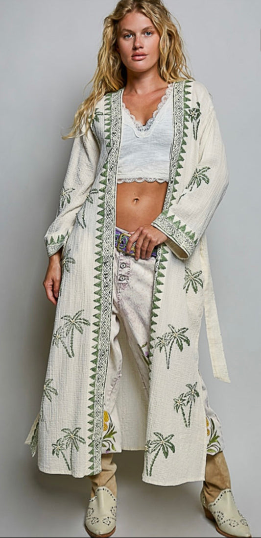 Palm Green Kimono