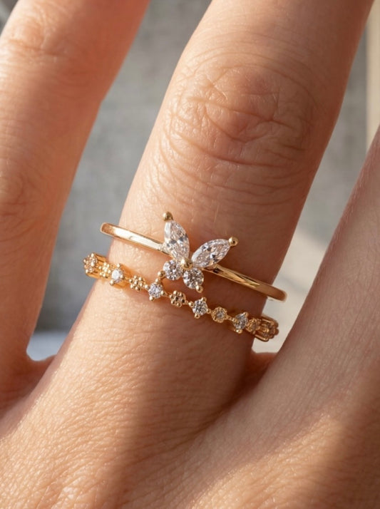 Crystal Butterfly Ring