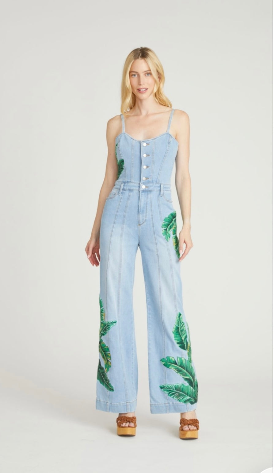 Kiera Palm Leaf Jumpsuit