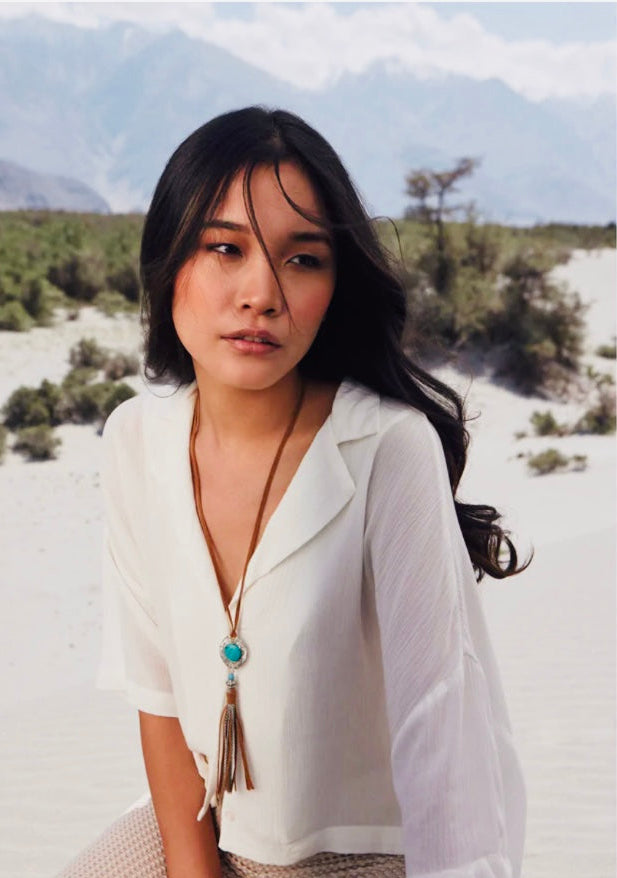 Blue Coin Necklace