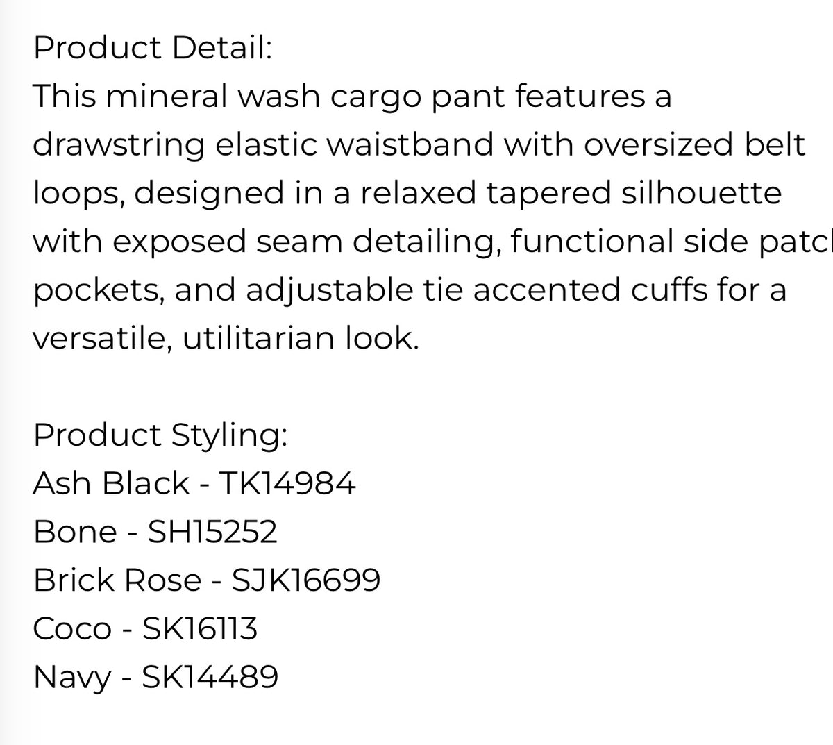 Lyndee Cargo Pants