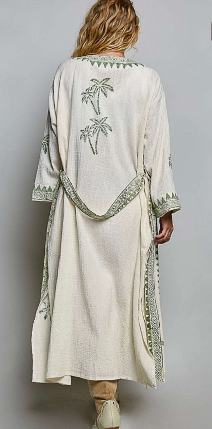 Palm Green Kimono
