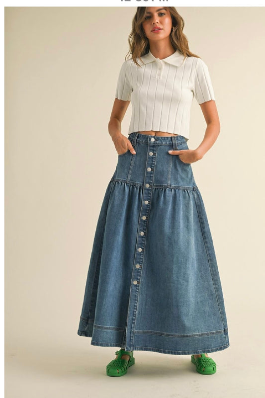Valerie Denim Maxi Skirt