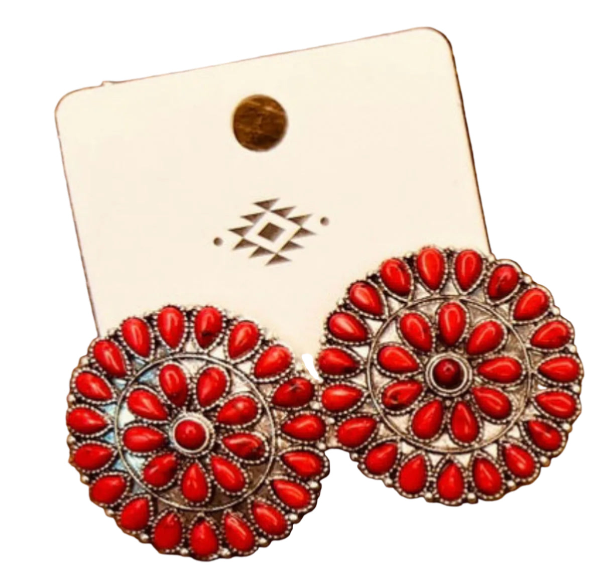 Western Concho Stud Earrings